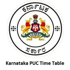 Karnataka PUC Time Table