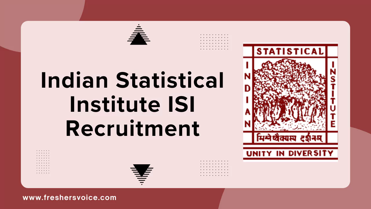 Indian Statistical Institute ISI Recruitment