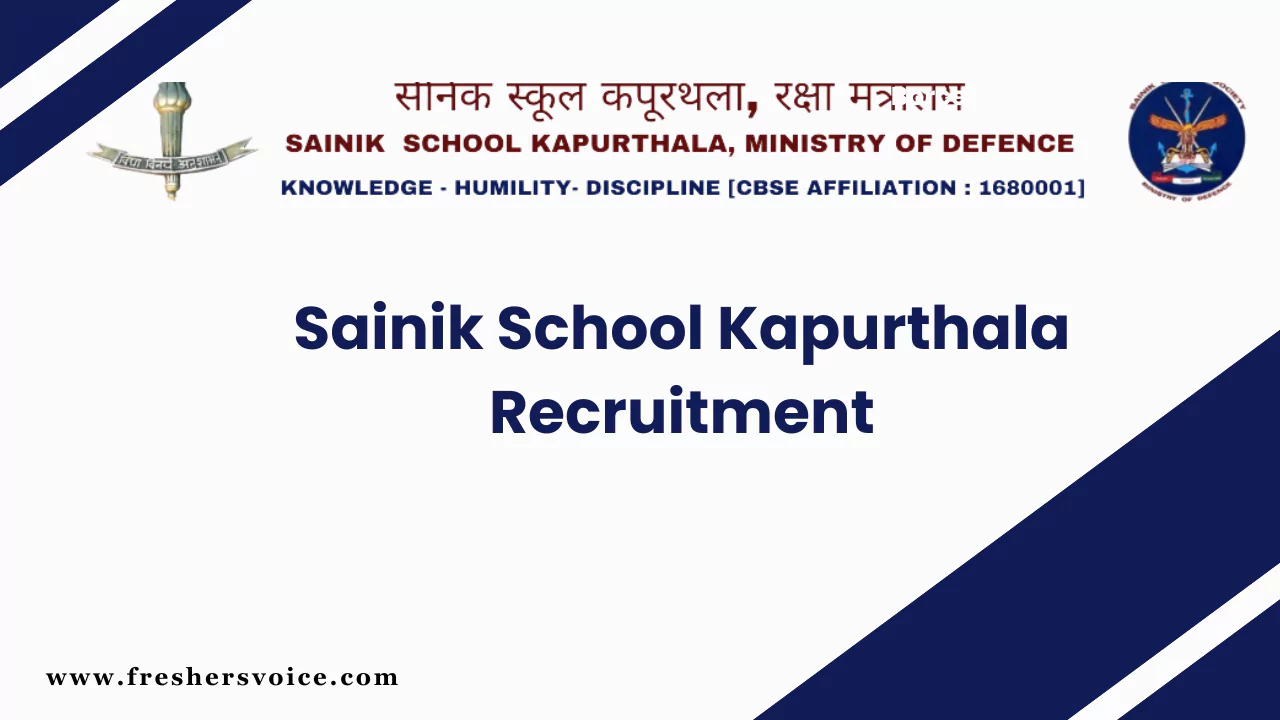 Sainik School Kapurthala Recruitment