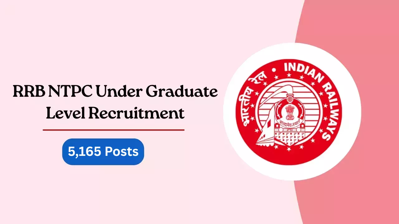 RRB NTPC Under Graduate Level Recruitment 2026: 5,165 Posts